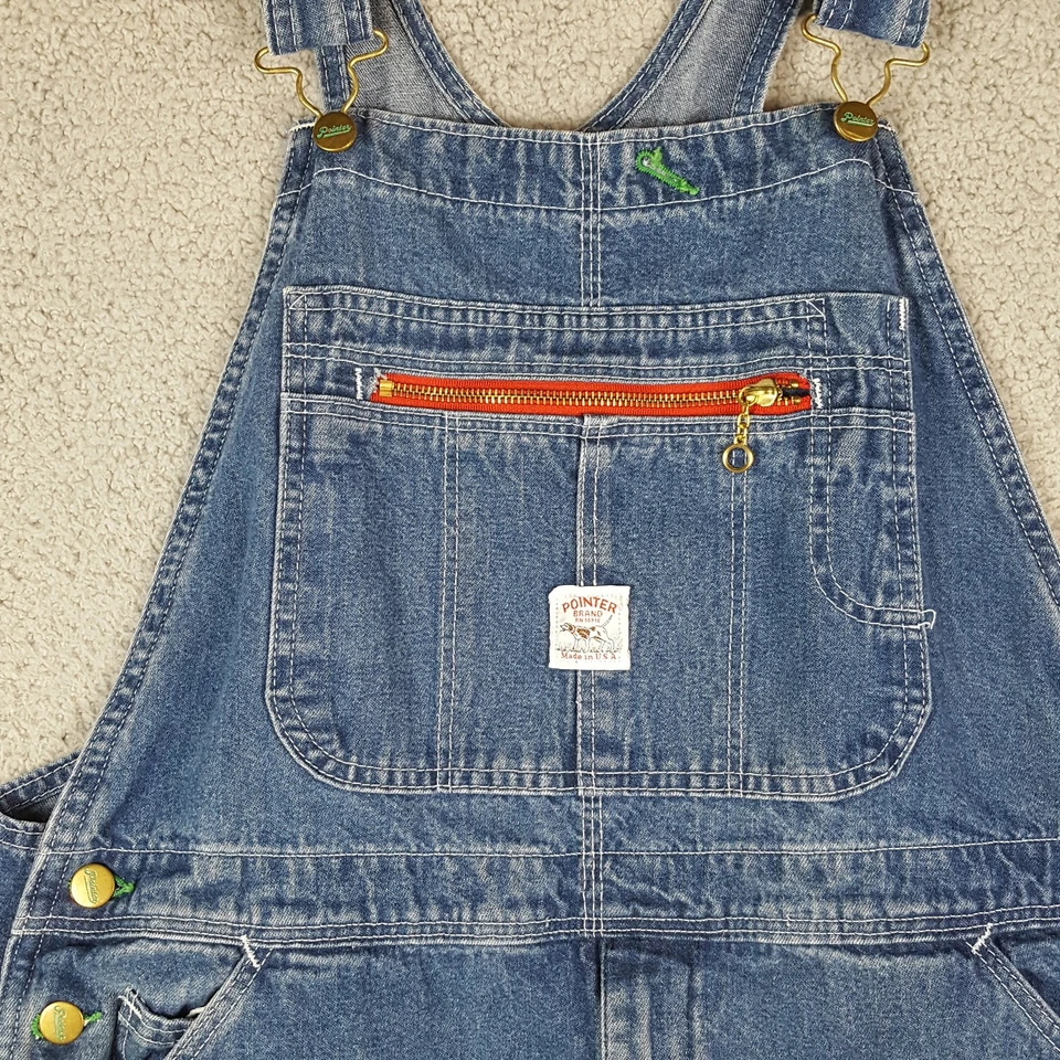 Vintage Pointer Brand Men's Size 36 USA Workwear Work Denim Bib Overalls Jean - Image 3 of 4