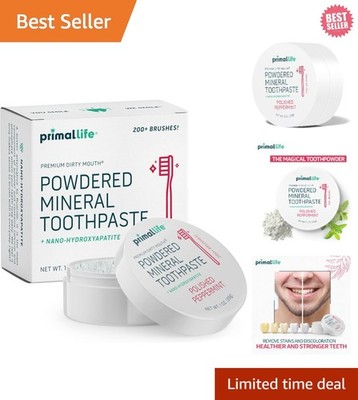 Organic Peppermint Tooth Cleaning Powder - 200+ Brushings for Kids and Adults