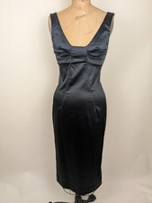 D&G black satin bow bodycon slinky dress
