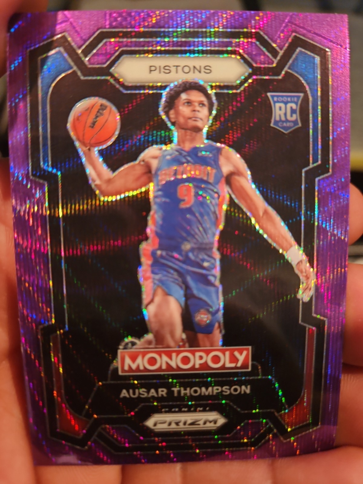 2023-24 Panini Prizm Monopoly Ausar Thompson #27 Purple Wave Prizm (RC)