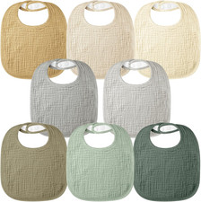Baby Bibs for Drooling and Teething 100 Cotton Muslin Bibs for Baby Boy Girl,
