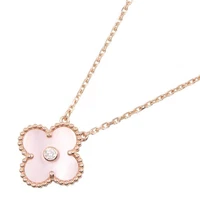 Van Cleef & Arpels Vintage Alhambra Pink MOP Diamond 2025 Necklace 18KRG Women
