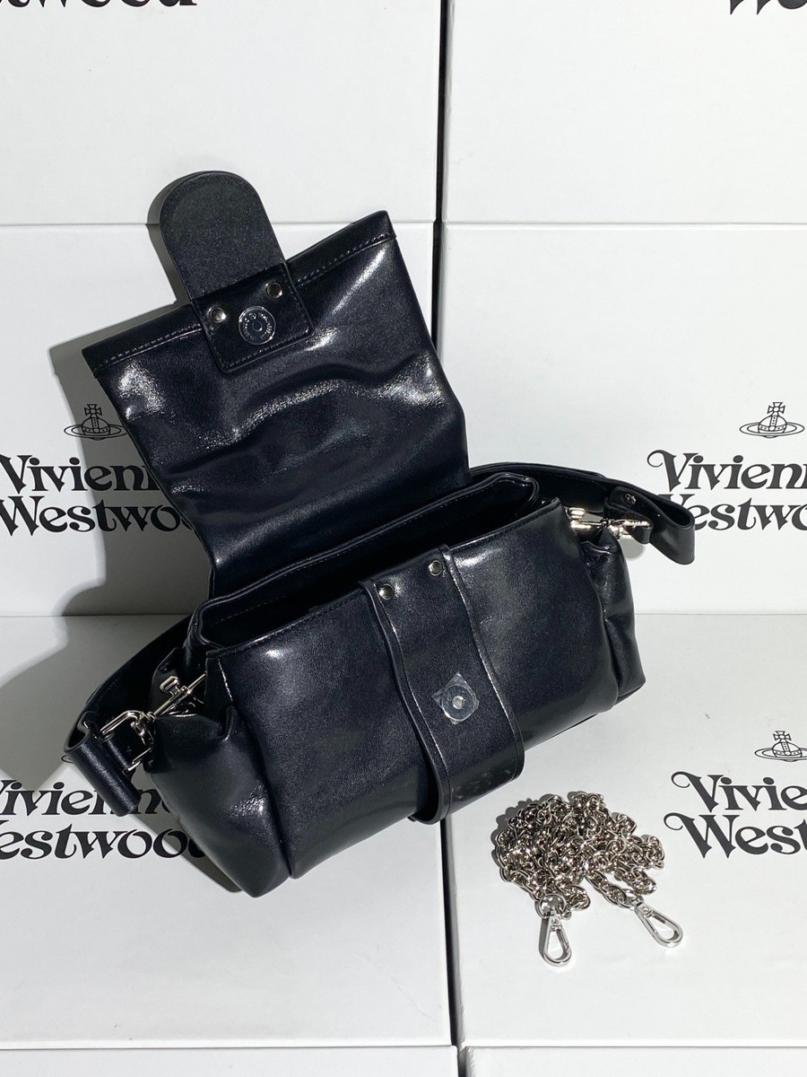 Vivienne Westwood Hazel Treasure Handbag Leather Black outlet F/S