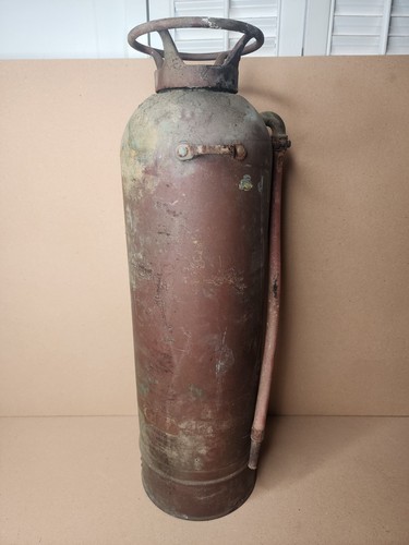Vintage Pyrene Foam Fire Extinguisher Chrome Empty Four Star Drawn Shell - Picture 12 of 20
