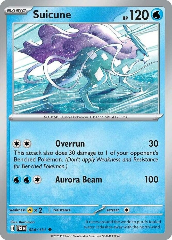 1x (NM) Suicune - 024/131 - Uncommon SV Prismatic Evolutions Pokemon