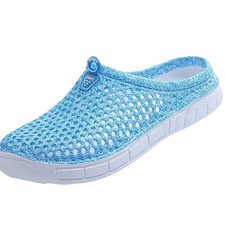Unisex Bathroom Garden Clogs   Sky Blue   Non  Slip Breathable Sandals   M8 / W10