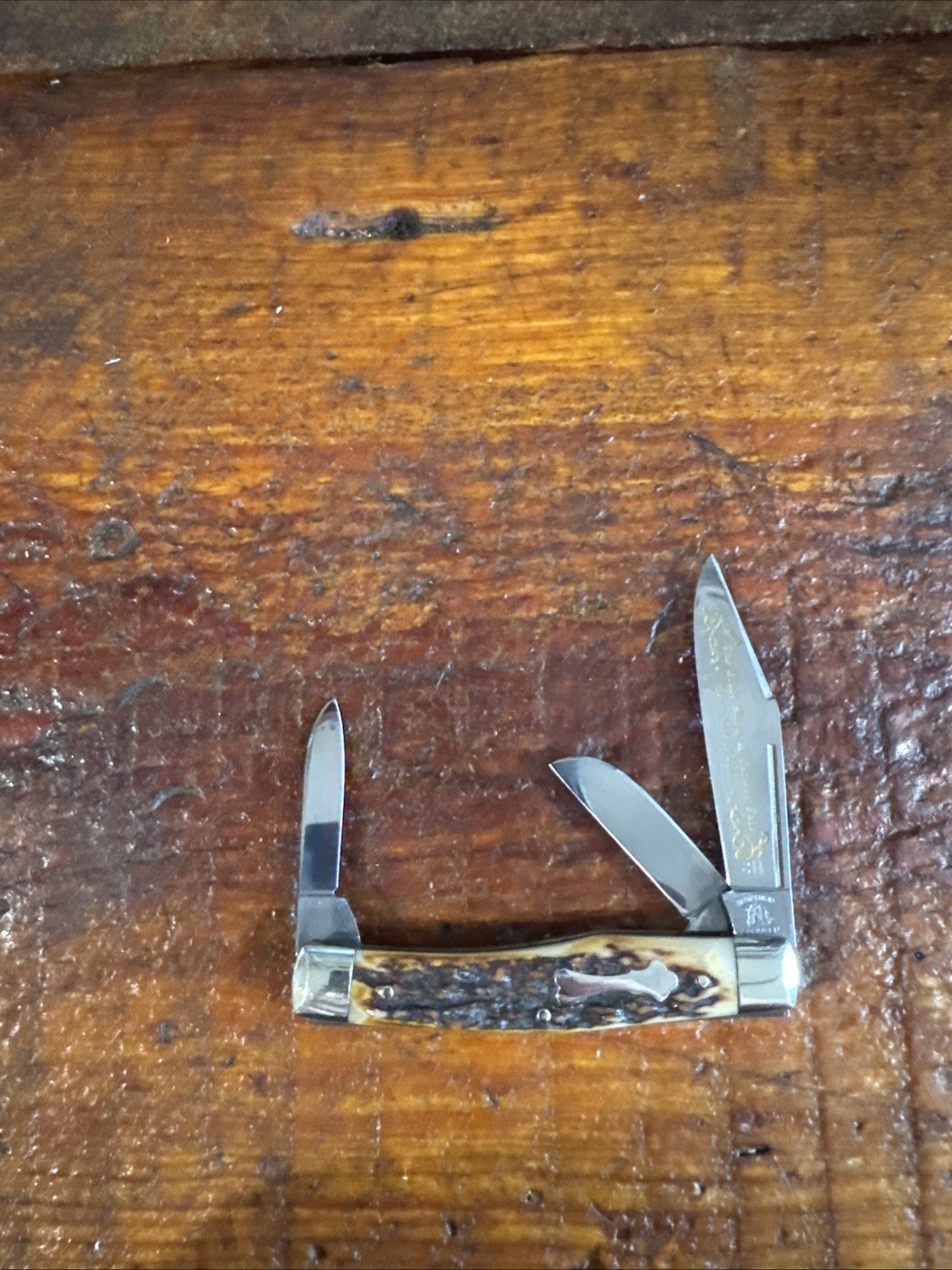Fight'n Rooster 1986 Stag Handled Stockman Knife Frank Buster. 1 Of 400.