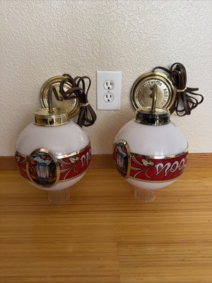 VTG Pair Of Adlof Coors Beer Wall Lights Globe Sconce Style Bar LOT OF 2 WORKING