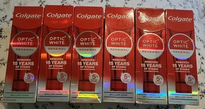 6 Colgate Optic White Renewal Brilliant Shine Toothpaste 3oz -EXP: 10/26+