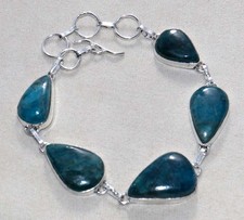 Pretty Blue Apatite 925 Silver Plated Bracelet 9