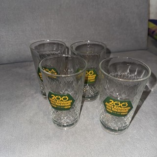 Echtes Vintage Glas 200 Jahre Apfelwein Aus Hochstadt 4 Stück 0 25l