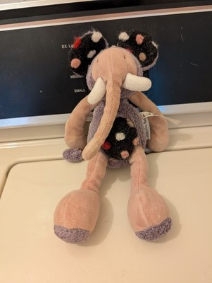 Moulin Roty Elephant Plush Les Zazous Collection Gray Doudou Lovey 14''