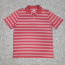 Men's Nike Tour Performance Dri-FIT Golf Polo Shirt Red White Striped Size XL