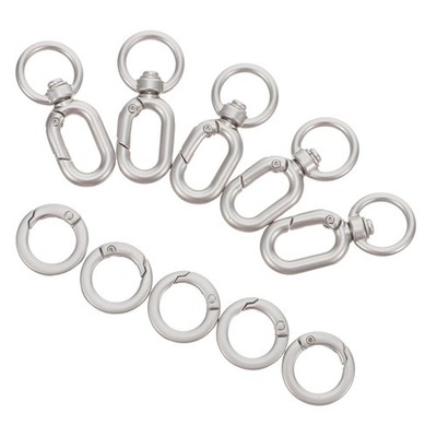  5 Sets Metal Lobster Claw Clasps Snap Hook Double Opening Keychain Clip
