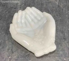 Vintage AVON White Milk Glass Palm Hands Trinket Dish