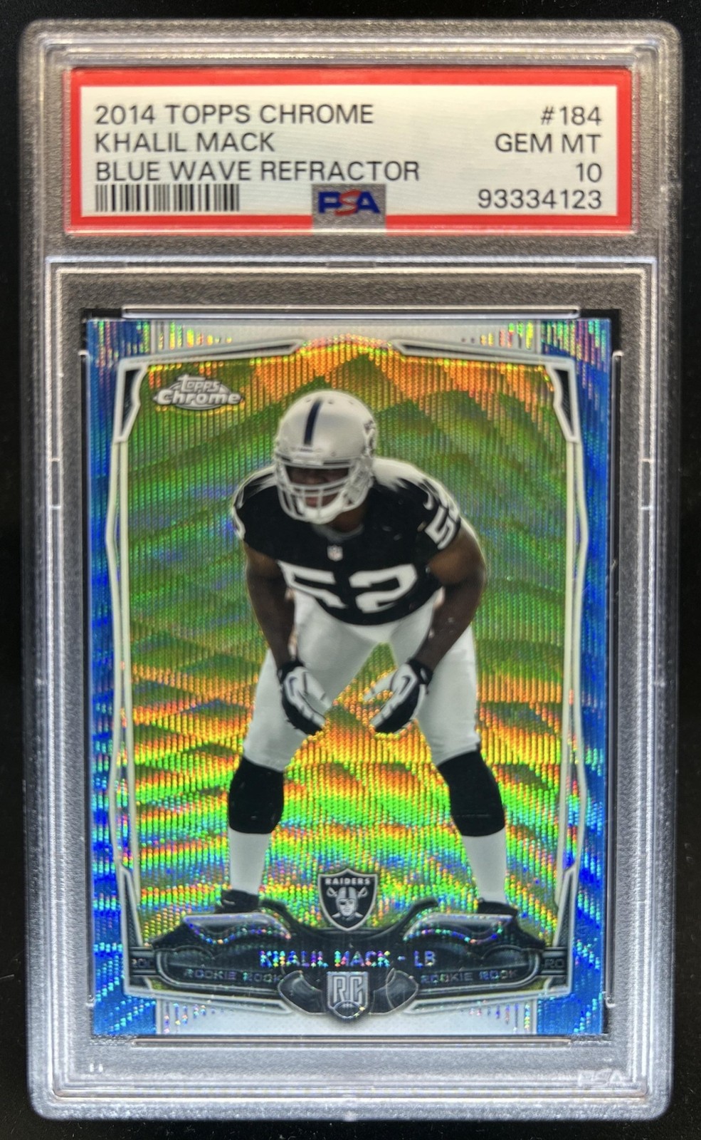 Khalil Mack Topps Chrome #184 Blue Wave Refractor