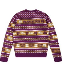 NFL Baltimore Ravens Big Logo Ugly Men  s Size XL Purple Sweater New