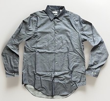Calvin Klein Gray Stone Men s Dress Shirt Slim Fit Size 16.5 34/35 Striped - S4