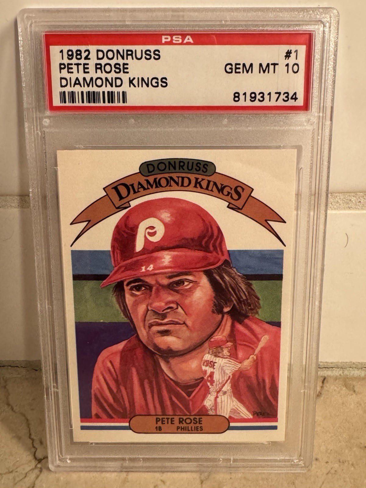 1982 Donruss Pete Rose Diamond Kings #1 Phillies PSA 10