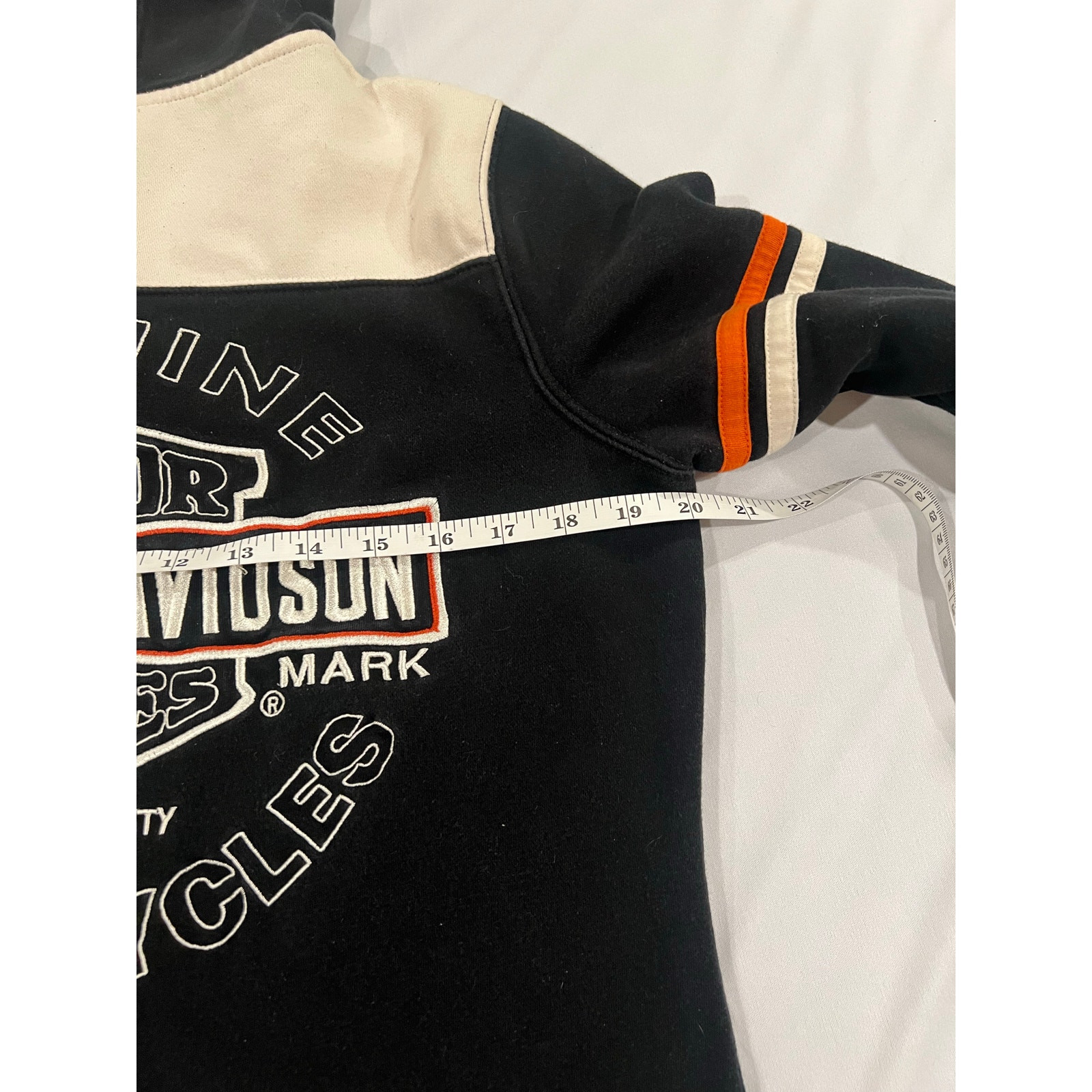 Vintage Harley Davidson Biker Flame Y2K Big Logo Zip Hoodie Black Rare image 8