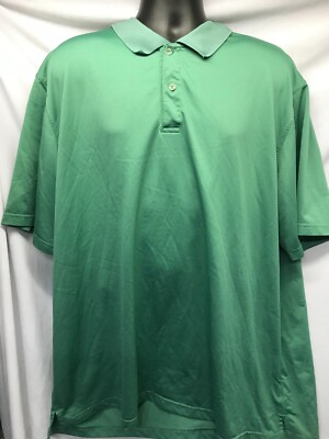 Reebok Mens Green Polo Collared T-Shirt Size 3XL Clothing