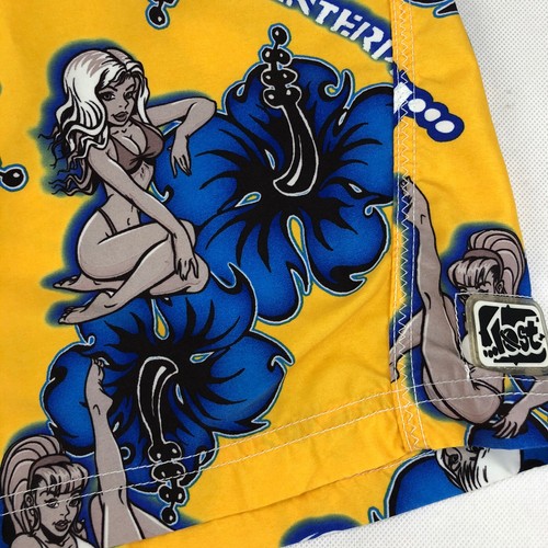 Vintage Mens Lost Enterprises Hawaiian Hula Pin Up Girl Surf Board Shorts Sz 29 - Picture 2 of 6