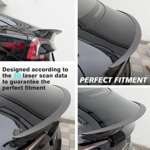 Rear Spoiler Wings for Tesla Model 3 Highland 2025 2024 ABS Matt Carbon - Picture 4 of 7