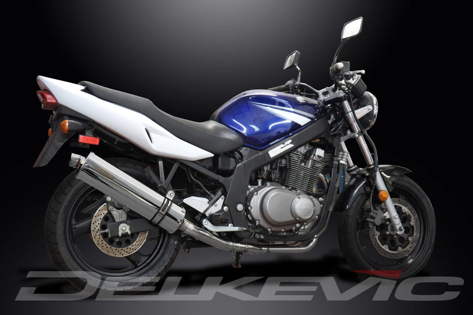 Suzuki GS500 E/F 1989-2009 Complete Exhaust 2-1 18" Oval Stainless Muffler Foto 4 de 4