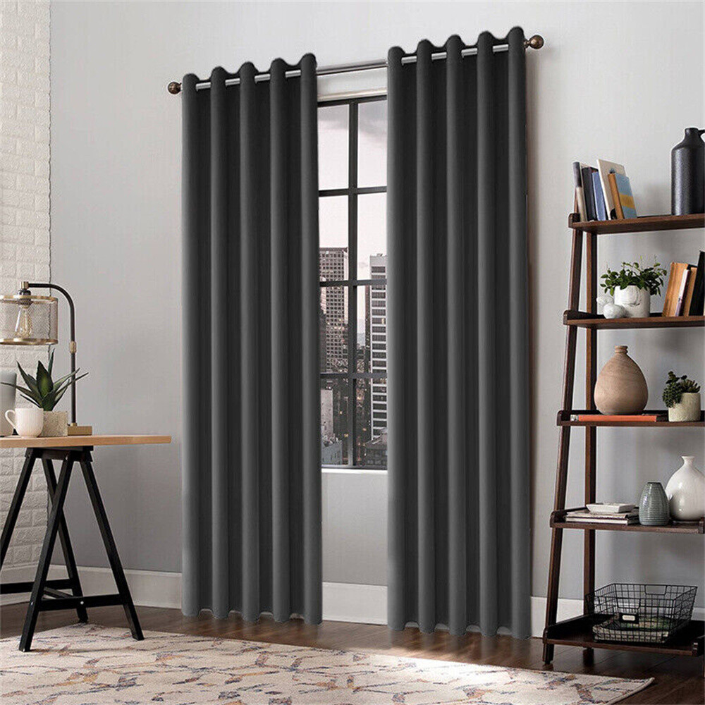 2X Blockout 90 Curtain Ring Top Window Curtain Draperies Pair Eyelet