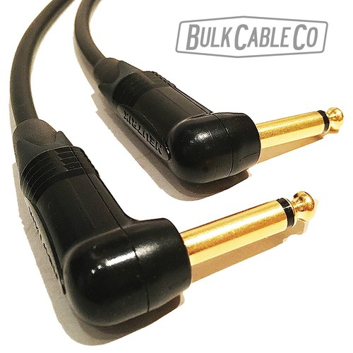 3.5 FT - MOGAMI 2524 GUITAR CABLE - NEUTRIK RIGHT ANGLE GOLD PLUGS - RA/RA ENDS - Picture 4 of 10