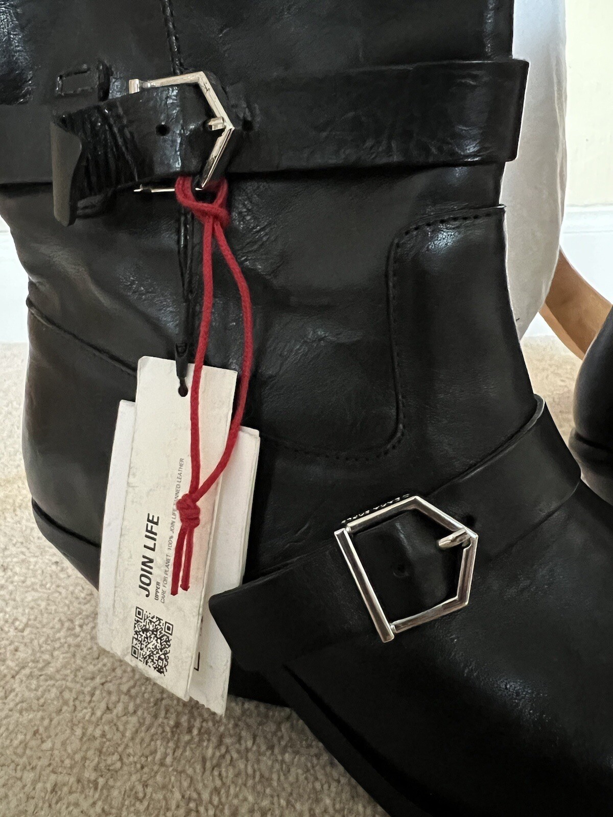 Zara SRPLS black leather boots size 6 RRP £149.99 BNWT image 7