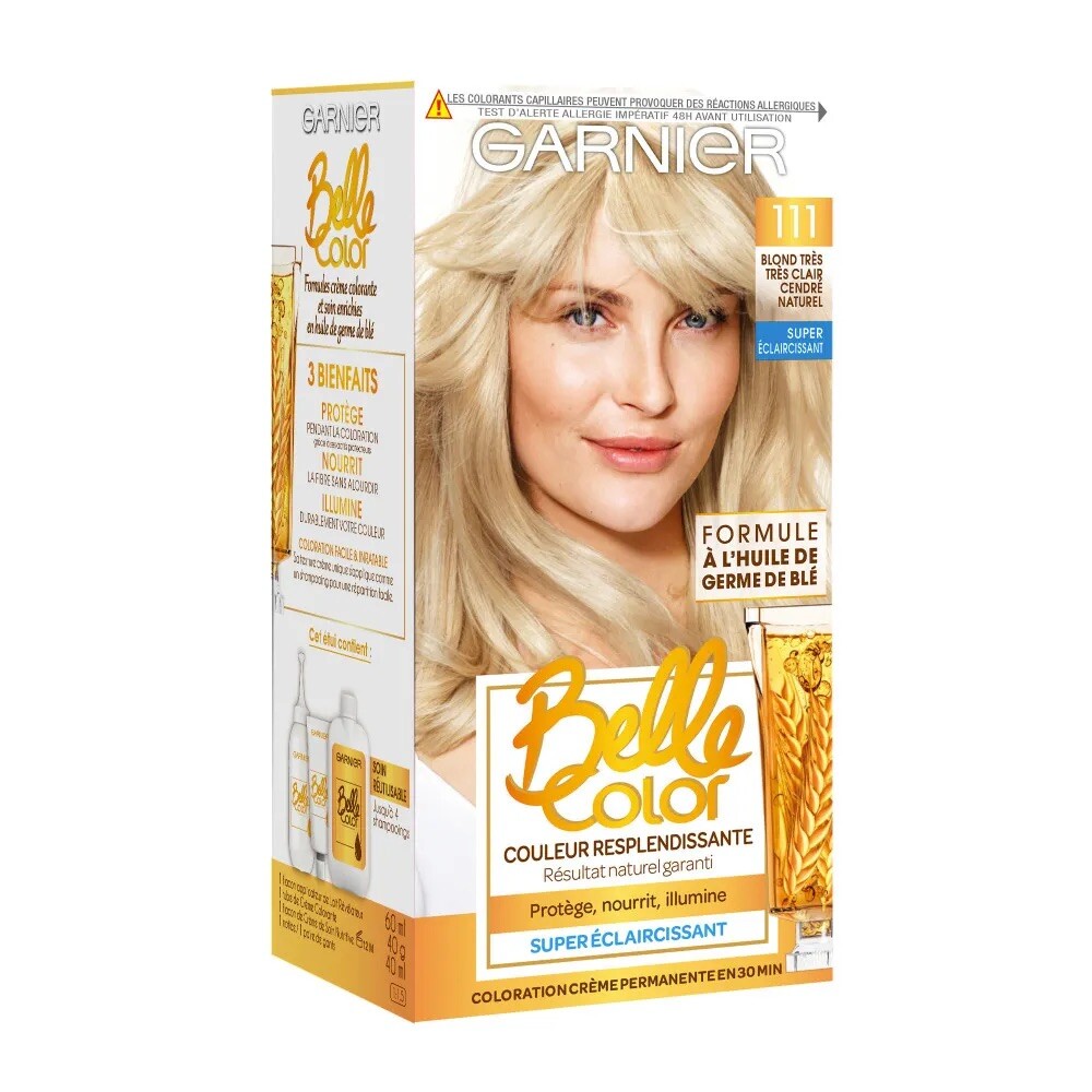 Teinture Garnier Belle Color 111 blond très très clair cendré crème permanente