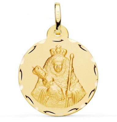 Colgante Oro 18k 750 mls. Medalla Ntra. Sra. De La Candelaria 22 MM. 3,45 Gramos