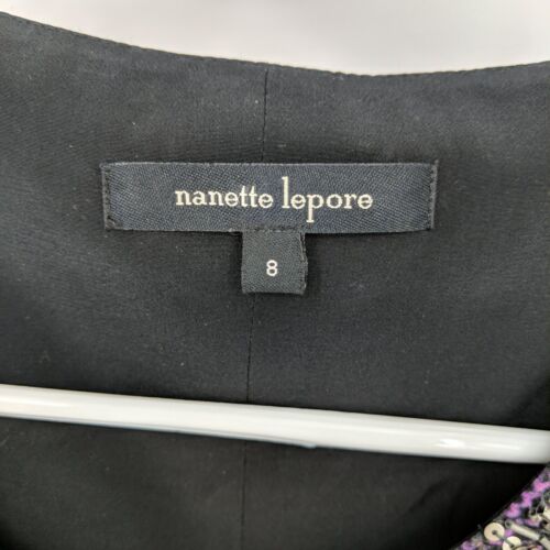 Nanette Lepore Silk Beaded Sequin Embellished Long Sleeve Blouse Purple Size 8 - Picture 2 of 5