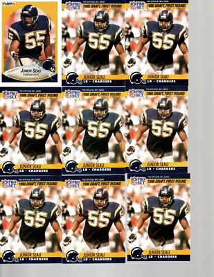Junior Seau Collection 499 Cards 281 Different Cards High Beckett Value $281