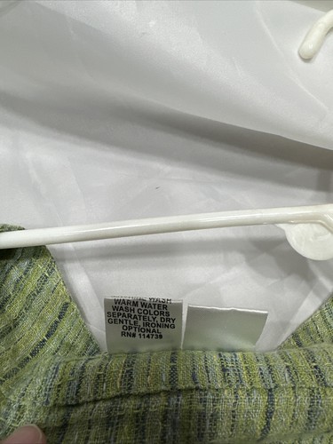 FLAX 100% Linen Jacket Spring Travel Lagen look Pockets Green Large - 第 7/7 張圖片