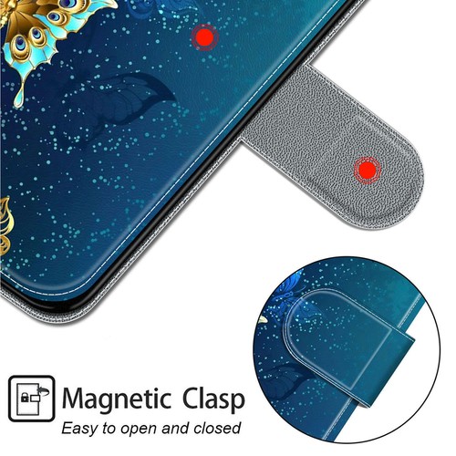 Butterfly Cat Rose Moon Wallet Phone Case For Samsung A34 A24 A12 A32 A13 A14 5G - 第 86/91 張圖片