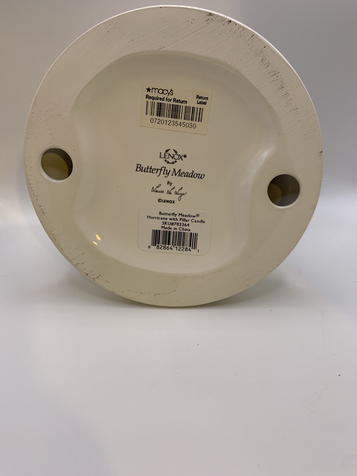 Lenox Butterfly Meadow Hurricane Candle Holder Base for Pillars
