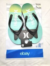 Hurley Men's One and Only Breakwater Flip Flop Green/Yellow 9