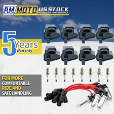 Fit For Chevy GMC 4.8L 5.3L 6.0L Square Ignition Coil & Spark Plug Wire 8 Pack