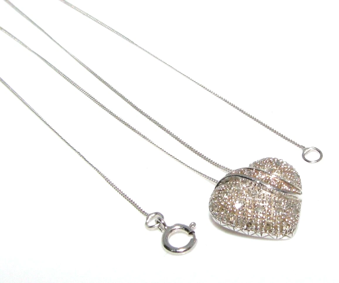 9ct white gold heart hotsell pendant