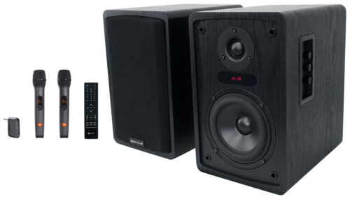 Rockville ELITE-5B 5.25" Bookshelf Speakers Bluetooth/Optical+JBL Wireless Mics - Afbeelding 1 van 12