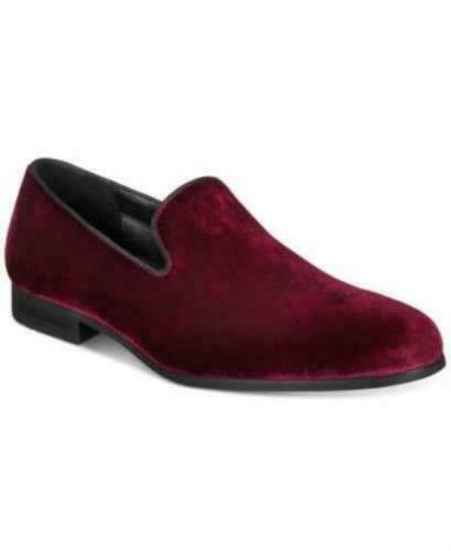 INC International Concepts Men's Trace Velvet Loafers Red, 10M - Picture 1 of 2