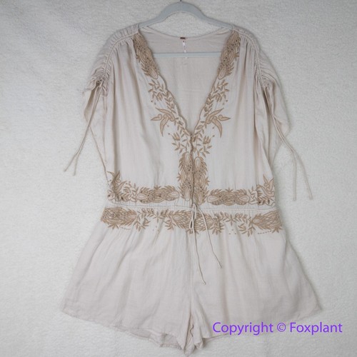 New! Free People Weila Embroidered Romper Floral Embroidered, size M - Picture 5 of 17