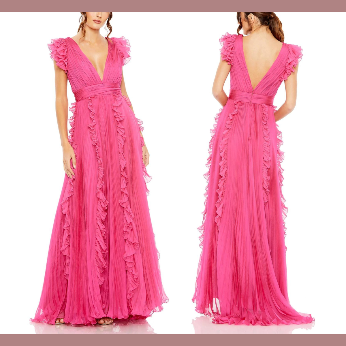 【MAC DUGGAL】マックダガル ワンショルダープリーツ ガウン Tiered One Shoulder Gown - Mac Duggal