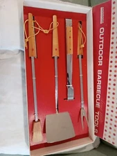 NIB-4pc Androck Chrome Plated Outdoor Barbeque Tool Set-No. 1504