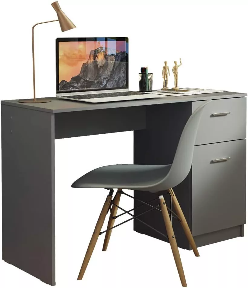 Compact grey desk online