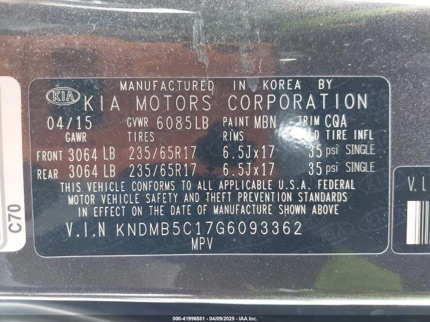 Consola central inferior delantera usada se adapta a: Kia Sedona 2016 piso delantero grado inferior A Foto 4 de 4