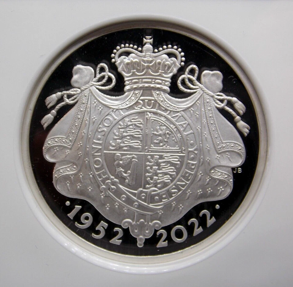 Piedfort Britain 2022 Reino Unido QE II *JUBILEO DE PLATINO* plata 56,56 g NGC PF69 UC #008 Foto 2 de 4
