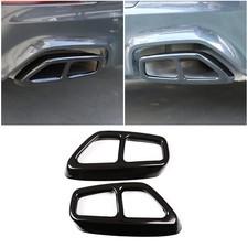 For BMW 5 Series G30 2017-2019 Black Stainless Steel Exhaust Pipe Cover Trim